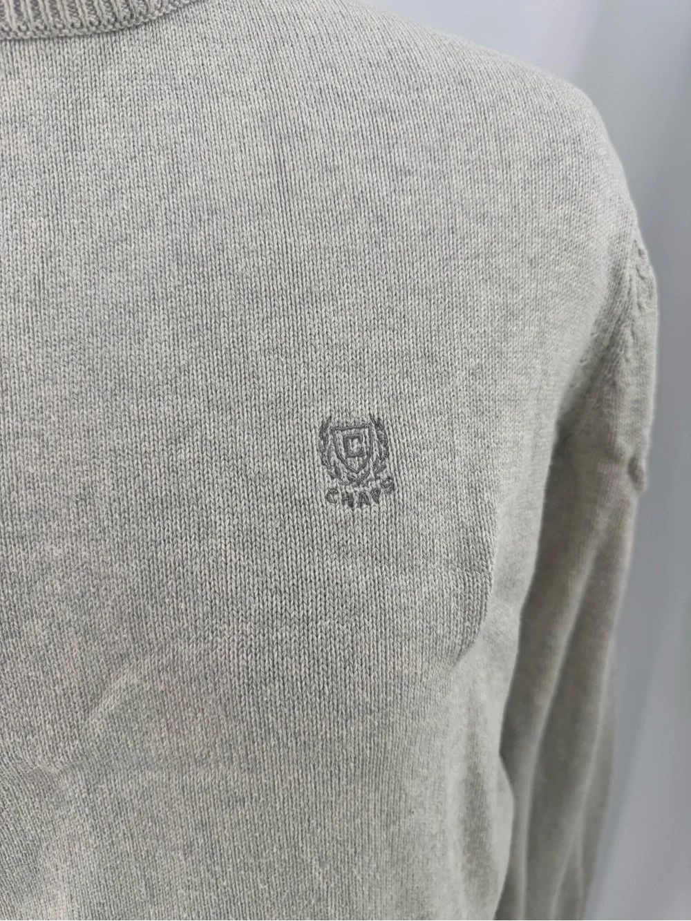 Chaps Men's Crewneck Sweater in Light Beige/Oatmeal EUC 0264
